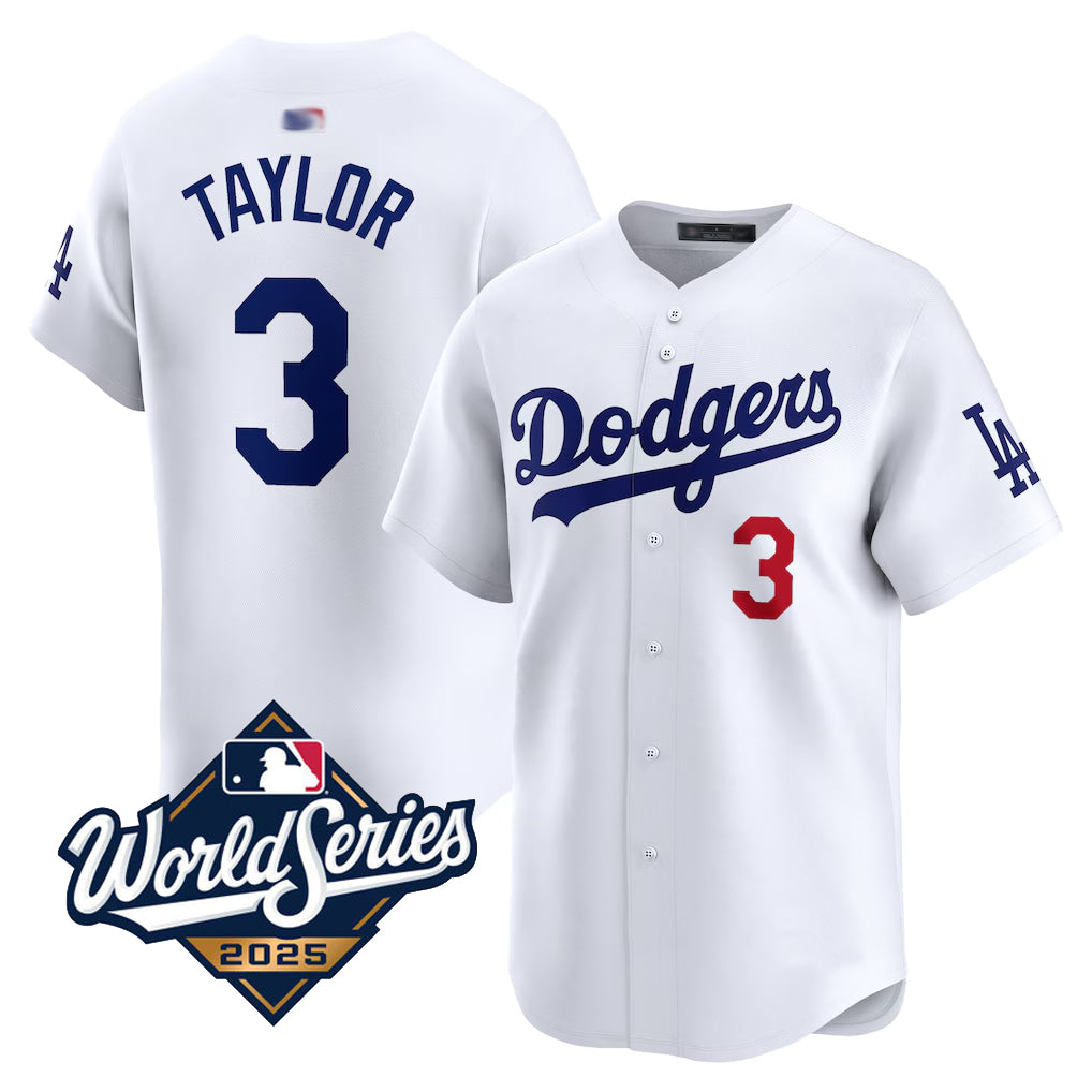 Custom #3 White LAD Baseball Shirt Top
