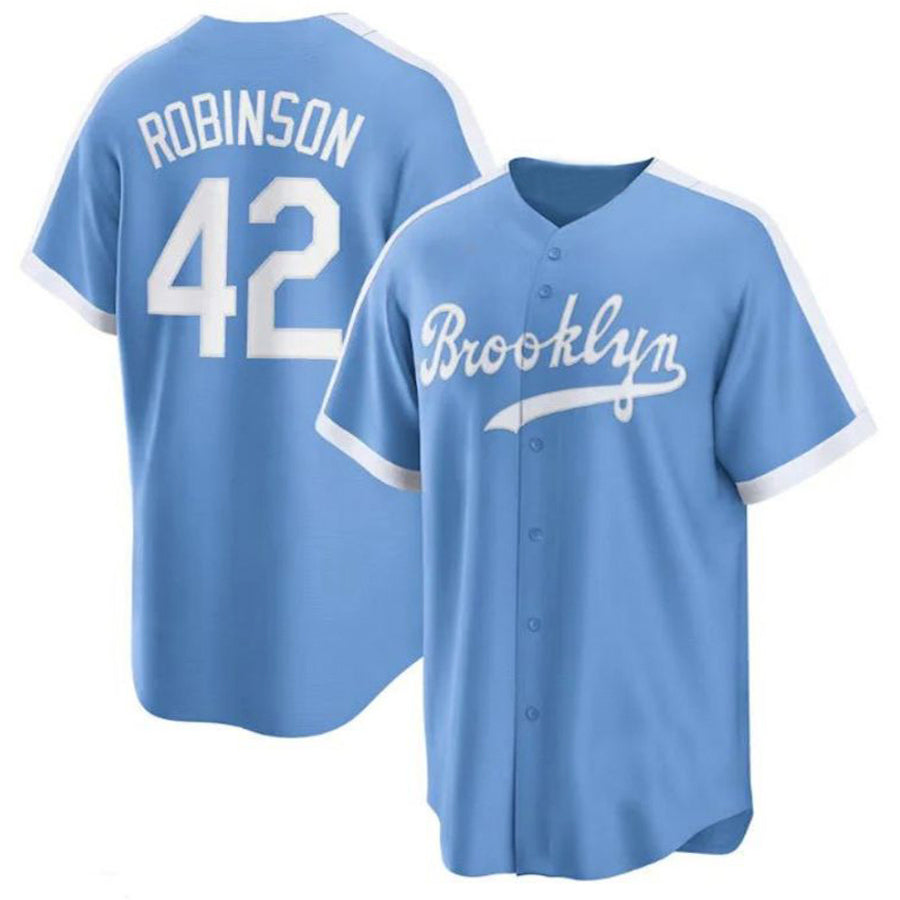 Custom #42 Light Blue LAD Baseball Shirt Top