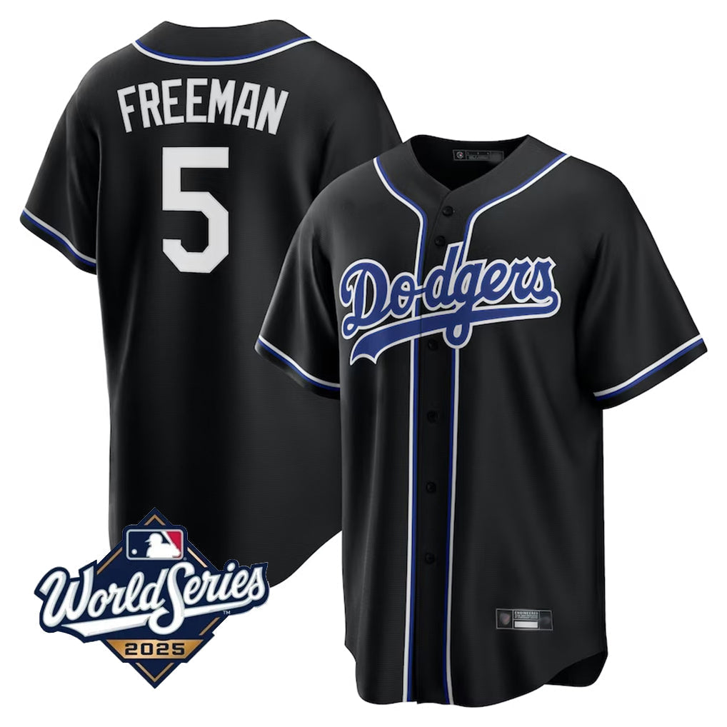 Custom #5 Black 2025 LAD Baseball Shirt Top