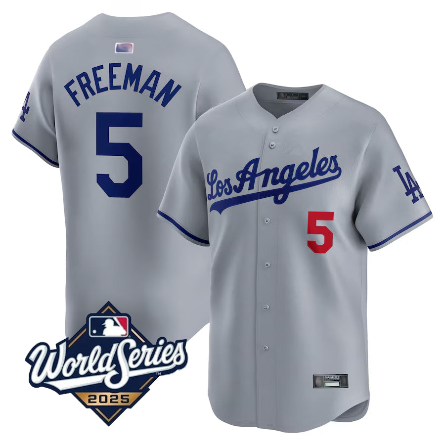Custom #5 Gray 2025 LAD Baseball Shirt Top