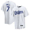 Custom #7 White LAD Baseball Shirt Top