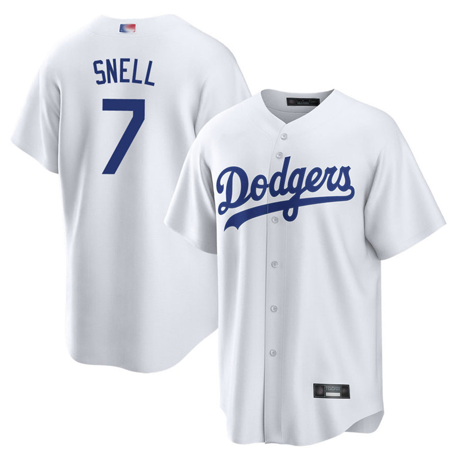 Custom #7 White LAD Baseball Shirt Top
