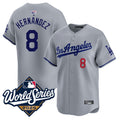Custom #8 Gray LAD Baseball Shirt Top