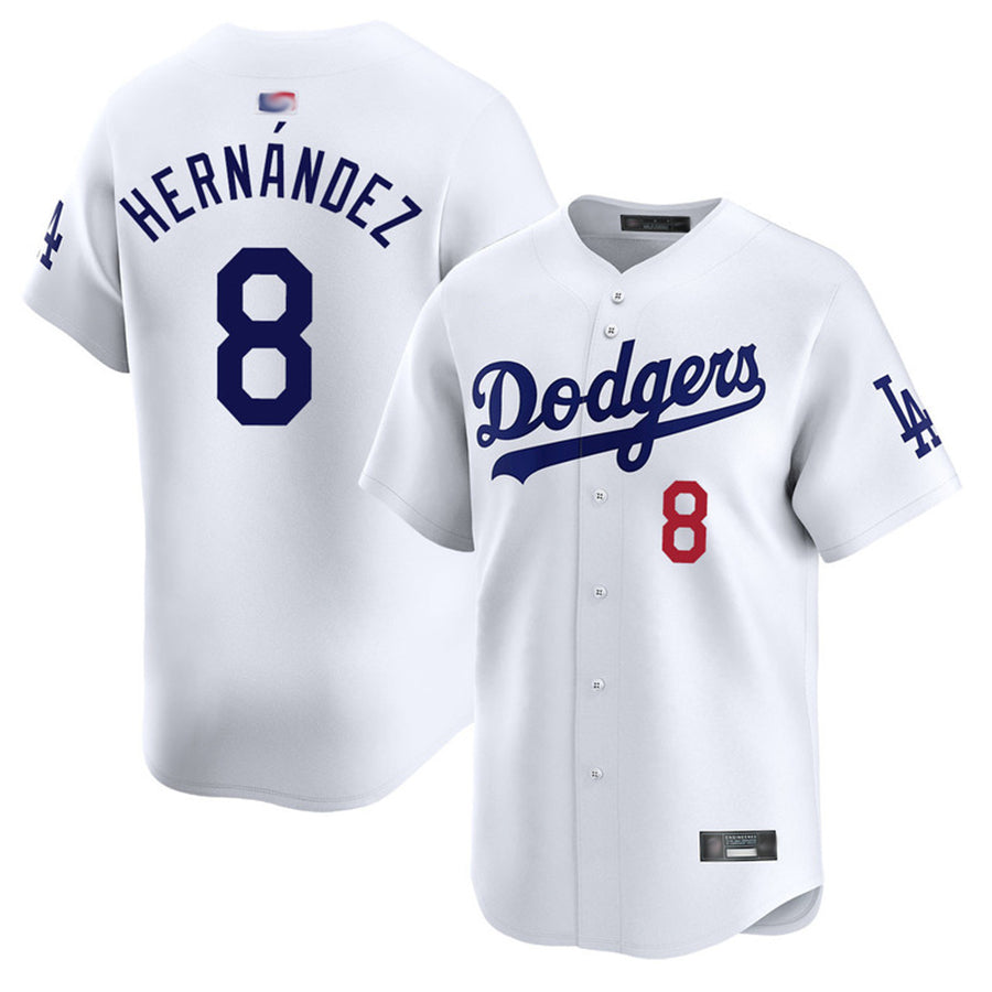 Custom #8 White LAD Baseball Shirt Top