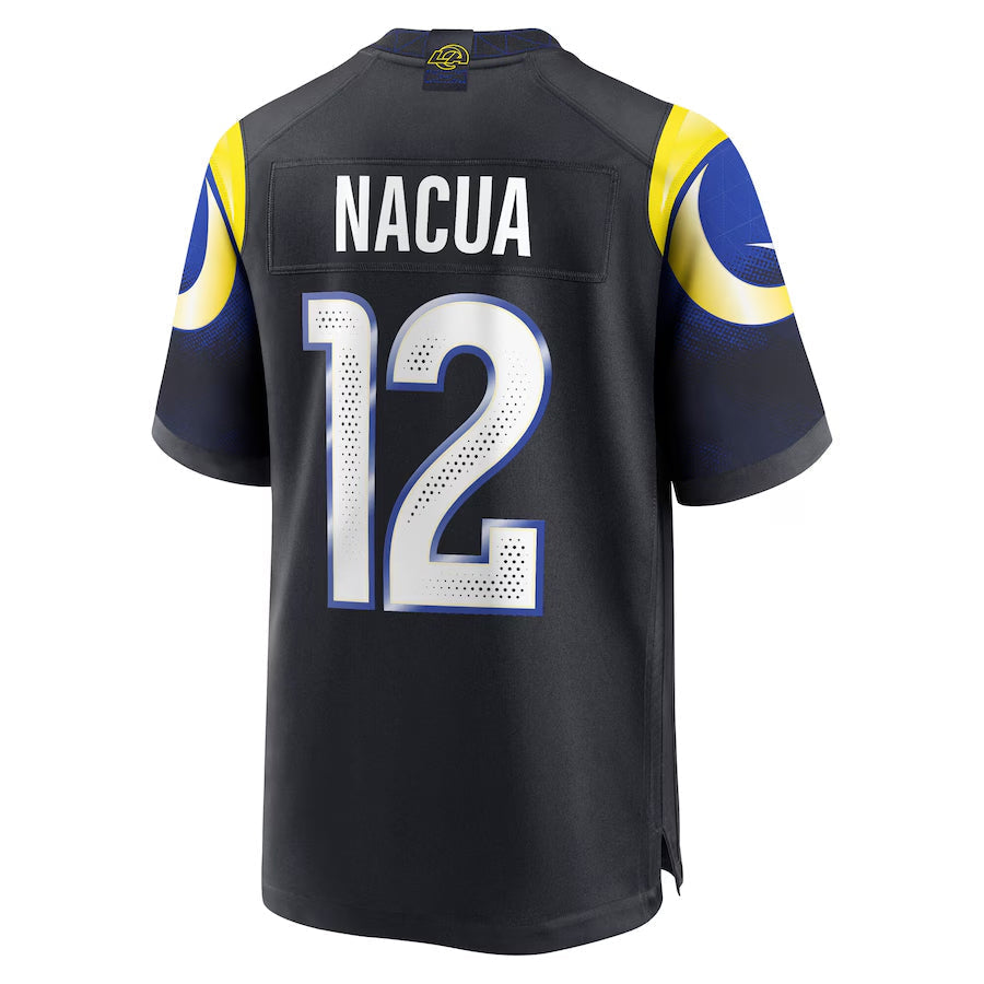 Custom #12 Blue LAR Football Shirt Top