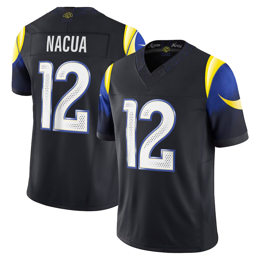 Custom #12 Blue LAR Football Shirt Top