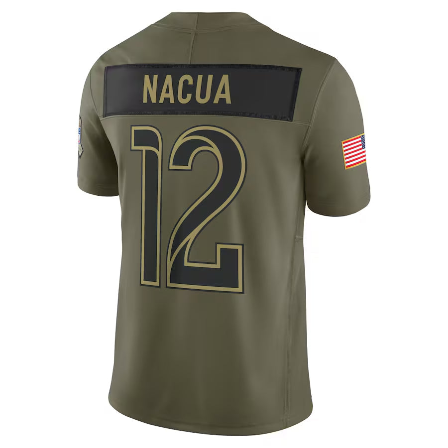 Custom #12 Olive LAR Football Shirt Top