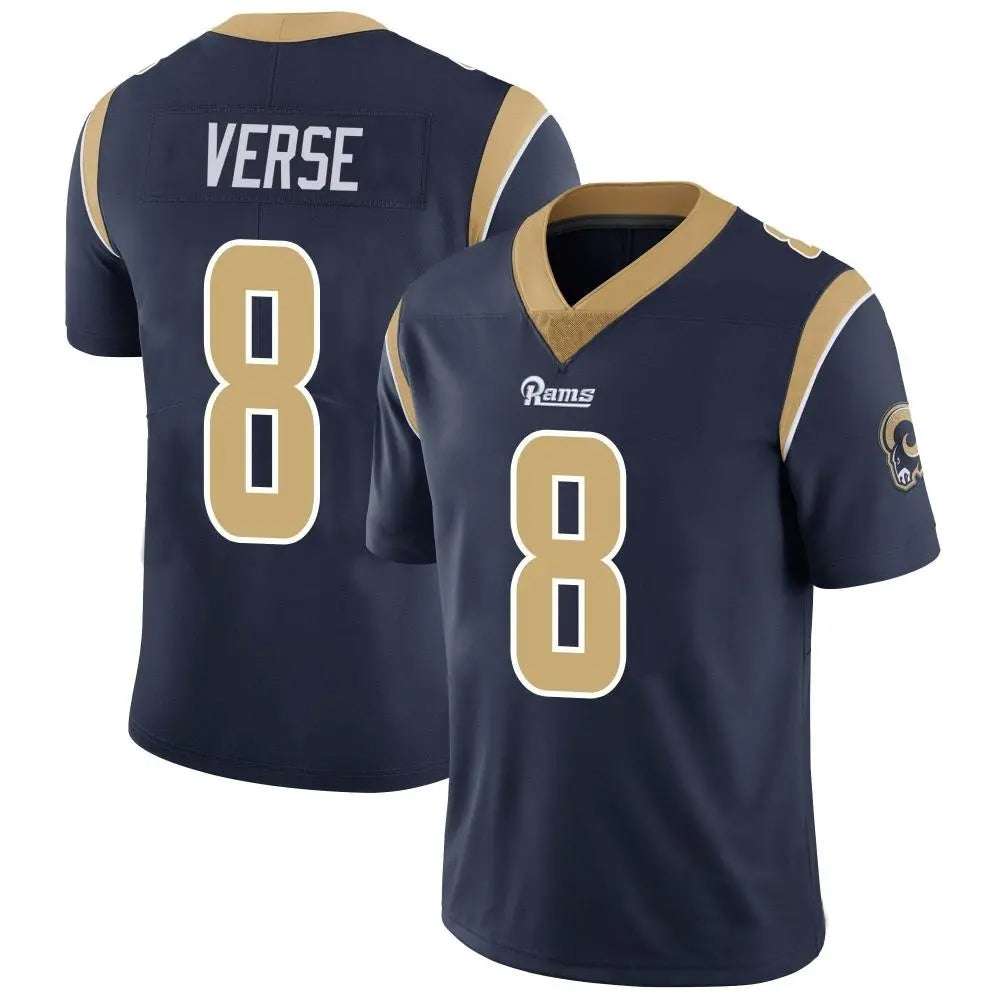 Custom #8 Navy LAR Football Shirt Top