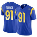 Custom #91 Royal LAR Football Shirt Top
