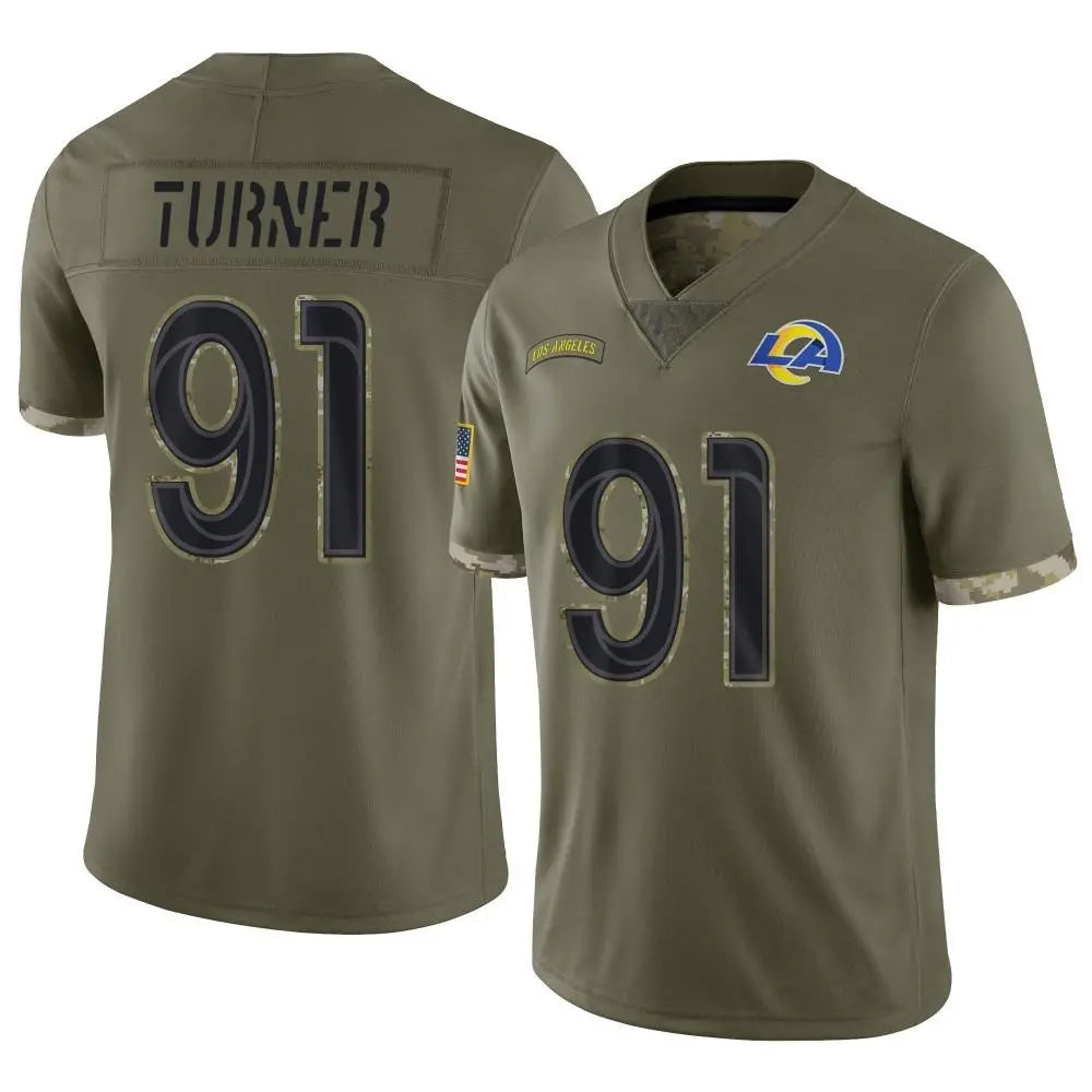 Custom #91 Olive LAR Football Shirt Top