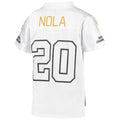 LSU Tigers vs #20 C.Tigers Supporters Branded 2020 CFP National Championship Matchup Replica Jersey White Stitched American College Jerseys