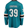 SJ.Sharks #39 Logan Couture Supporters Branded 2021-22 Home Premier Breakaway Player Jersey Teal Stitched American Hockey Jerseys