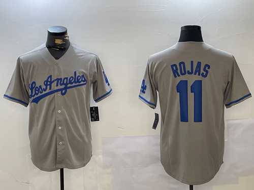 Custom #11 Gray LAD Baseball Shirt Top