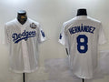 Custom #8 White LAD Baseball Shirt Top