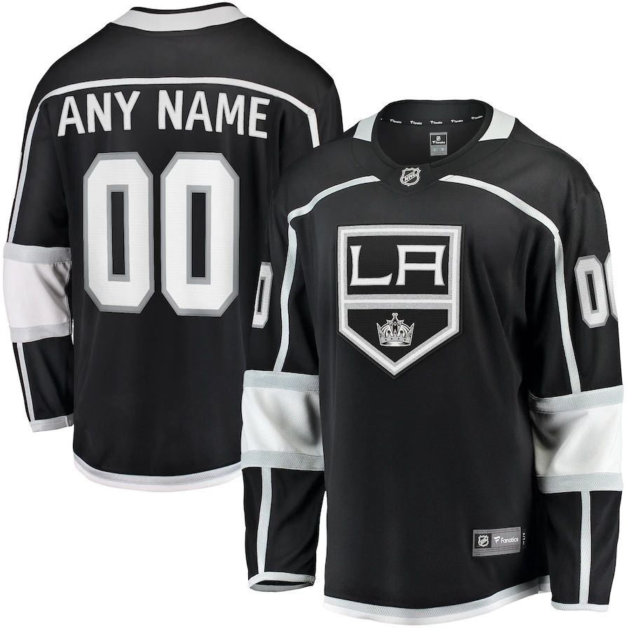 Custom LA.Kings Supporters Branded 2020-21 Home Breakaway Jersey Black Stitched American Hockey Jerseys