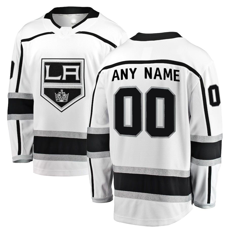 Custom LA.Kings Supporters Branded Away Breakaway Jersey White Stitched American Hockey Jerseys