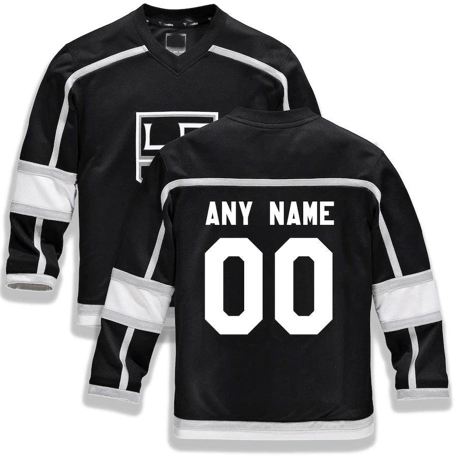 Custom LA.Kings Supporters Branded Home Replica  Black Stitched American Hockey Jerseys