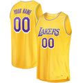 Custom LA.Lakers Supporters Branded 2018-19 Fast Break Replica Jersey Gold Icon Edition Stitched Basketball Jersey