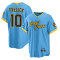 Custom #10 Light Blue City Connect MIL Baseball Shirt Top