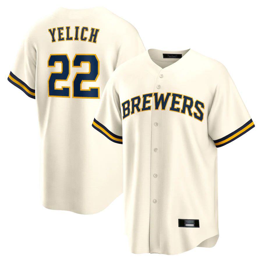 Custom #22 Cream MIL Baseball Shirt Top