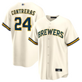 Custom #24 Cream MIL Baseball Shirt Top