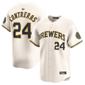 Custom #24 Cream MIL Baseball Shirt Top