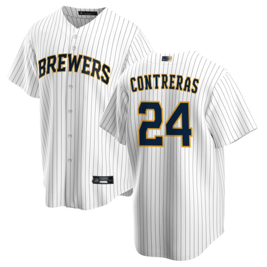 Custom #24 White MIL Baseball Shirt Top