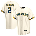 Custom #2 Cream MIL Baseball Shirt Top