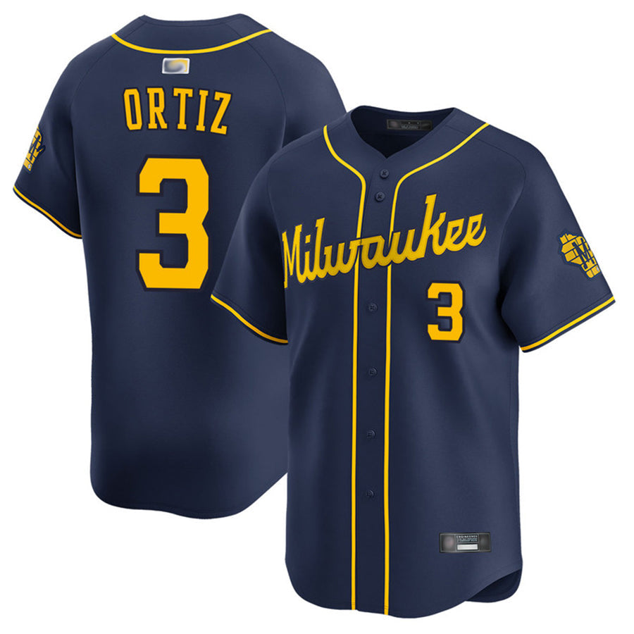 Custom #3 Navy MIL Baseball Shirt Top
