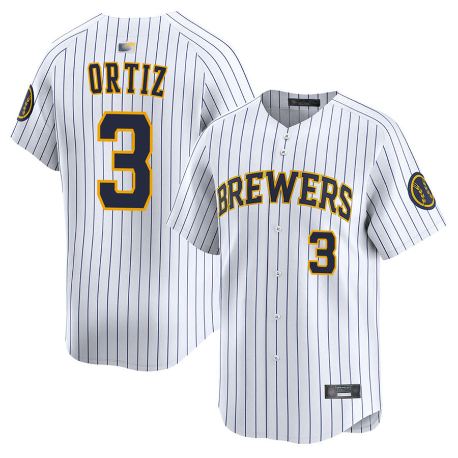 Custom #3 White MIL Baseball Shirt Top