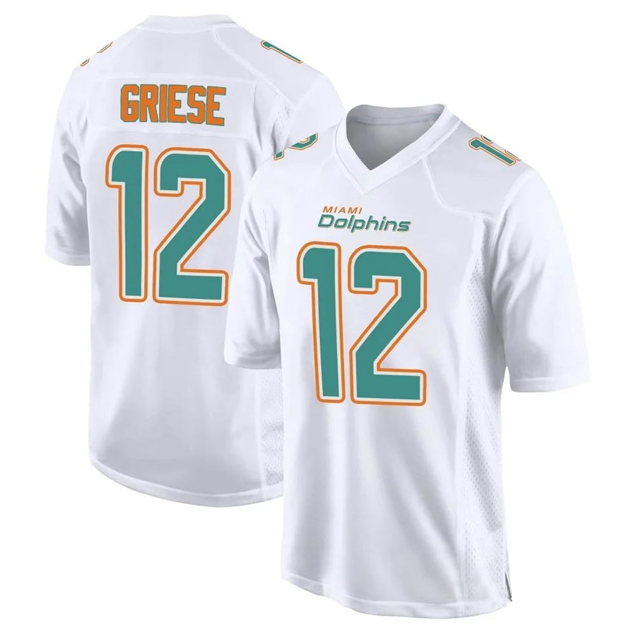 Custom #12 White MIA Football Shirt Top
