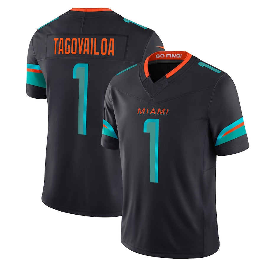 Custom #1 Blue MIA Football Shirt Top