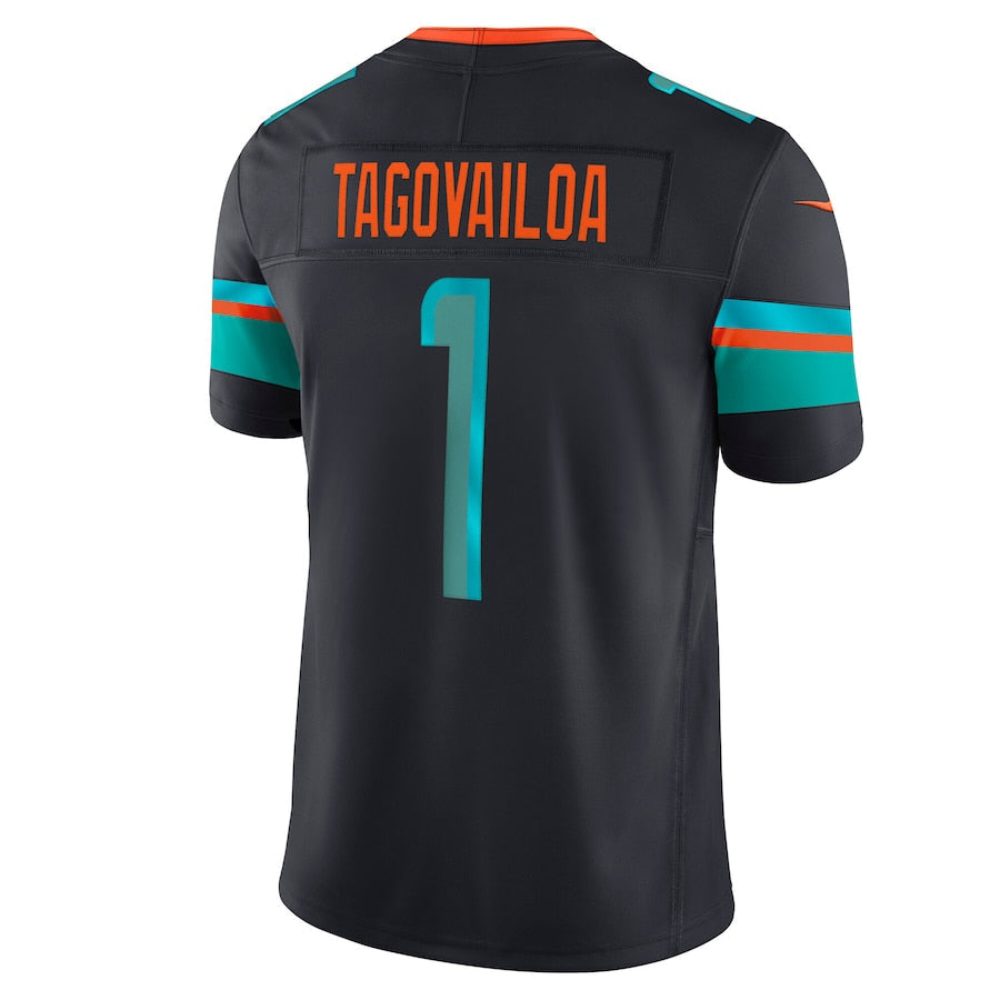 Custom #1 Blue MIA Football Shirt Top