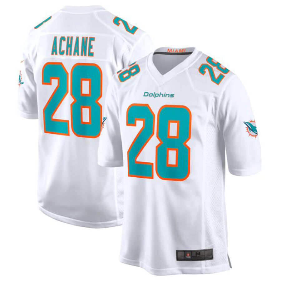 Custom #28 White MIA Football Shirt Top