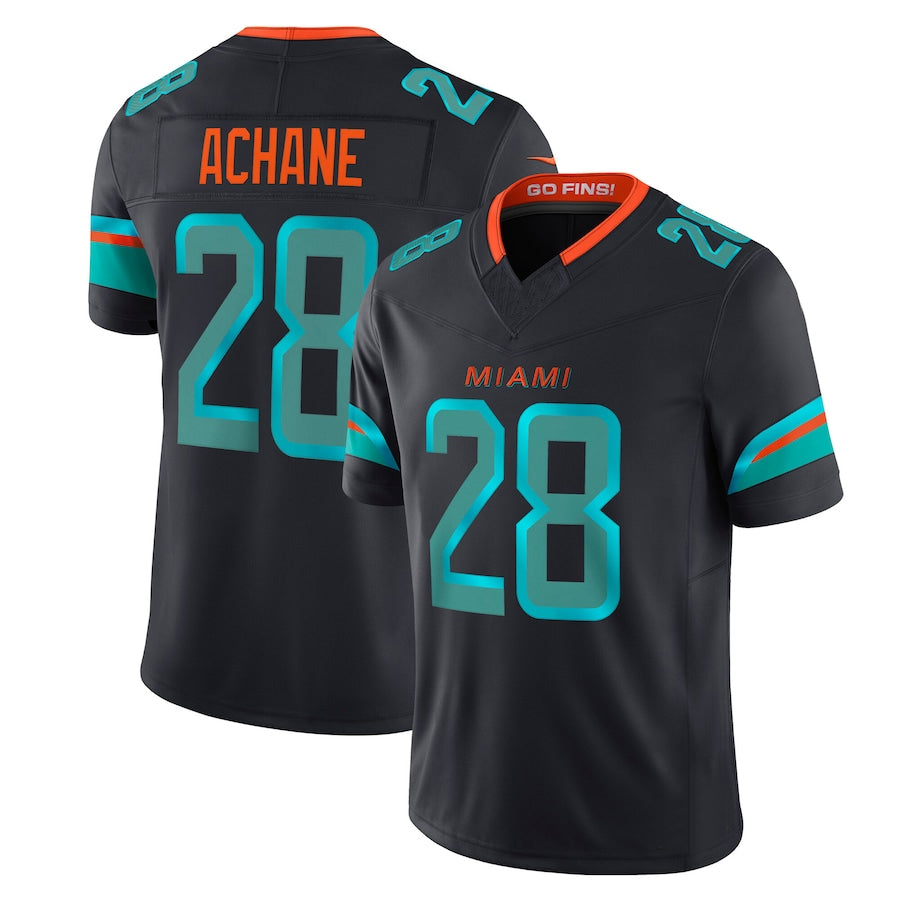 Custom #28 Blue MIA Football Shirt Top