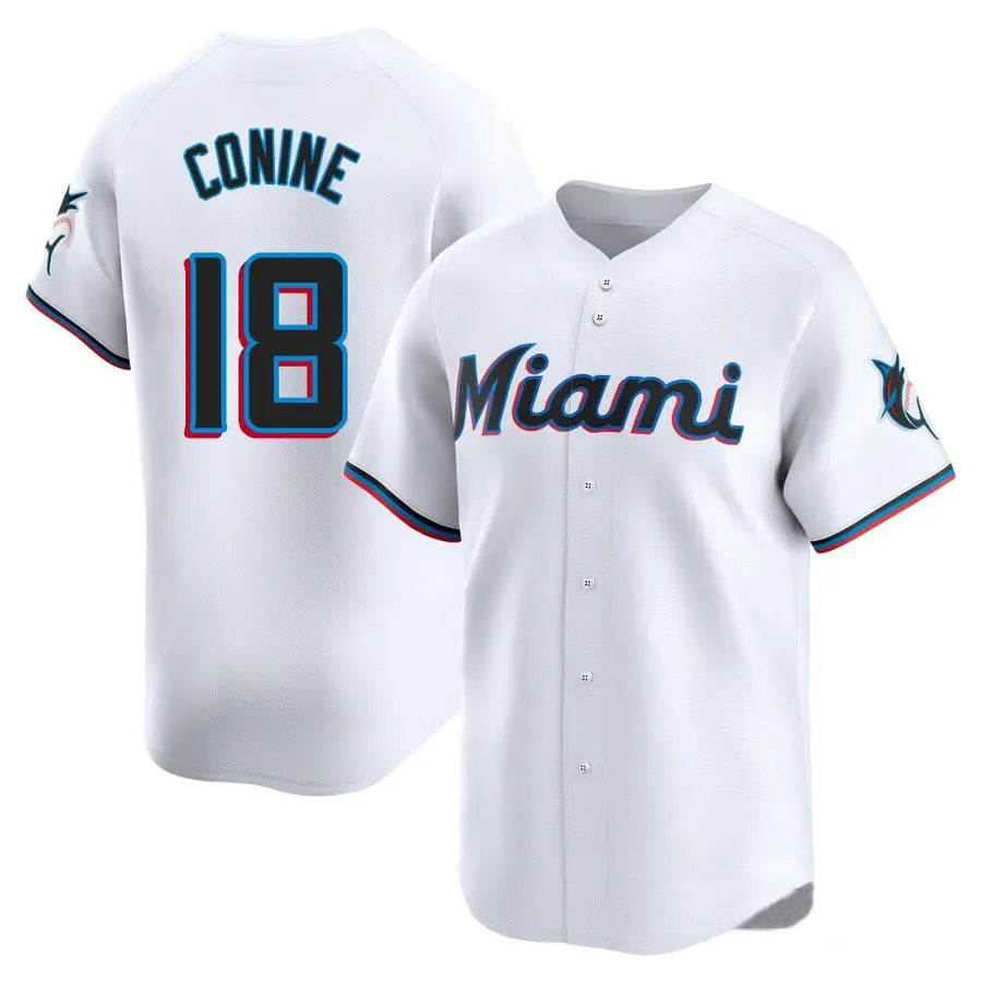 Custom #18 White MIA Baseball Shirt Top