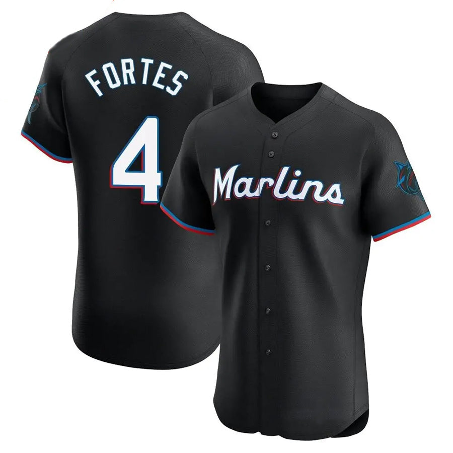 Custom #4 Black MIA Baseball Shirt Top