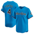 Custom #4 Blue City Connect MIA Baseball Shirt Top