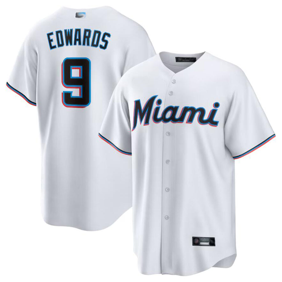 Custom #9 White MIA Baseball Shirt Top
