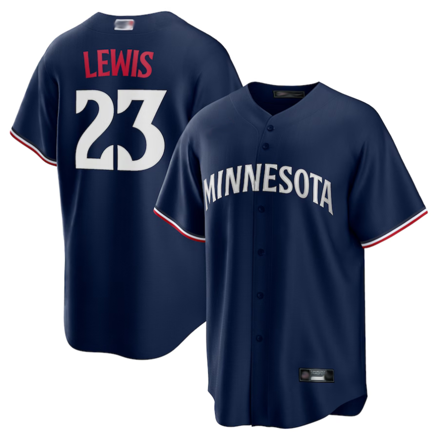 Custom #23 Navy MIN Baseball Shirt Top