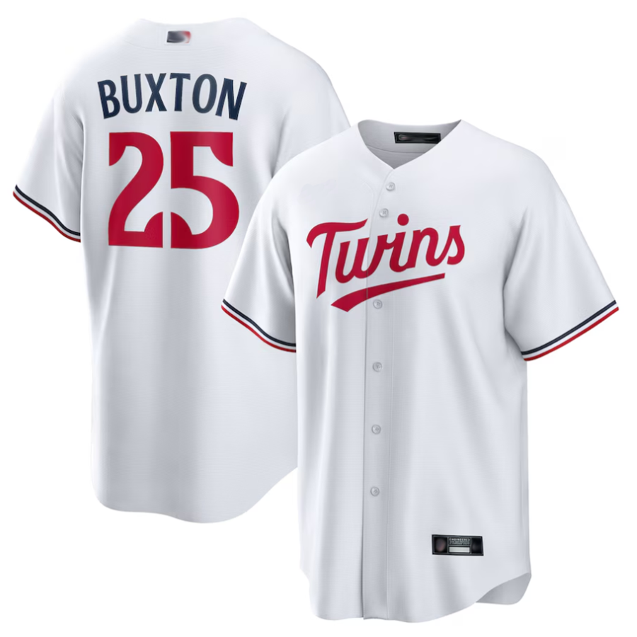 Custom #25 White MIN Baseball Shirt Top