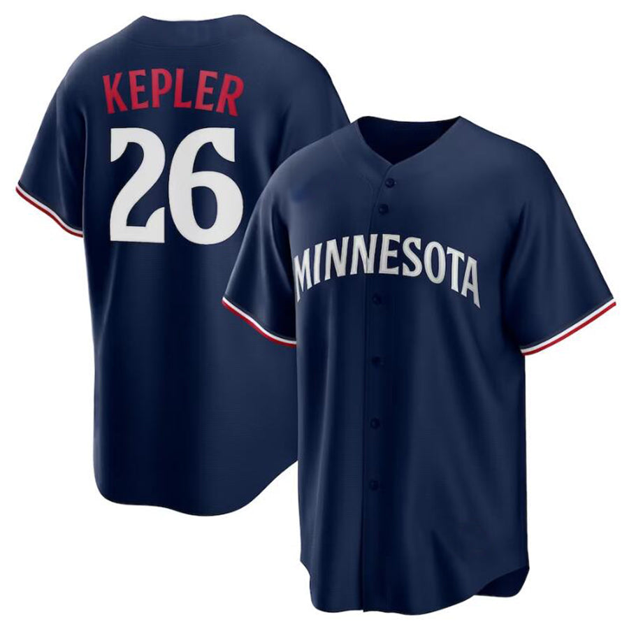 Custom #26 Navy MIN Baseball Shirt Top
