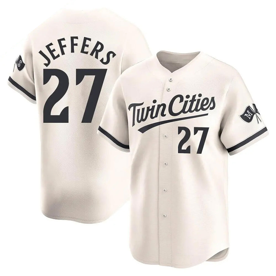 Custom #27 Cream MIN Baseball Shirt Top