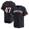 Custom #47 Navy MIN Baseball Shirt Top