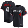 Custom #4 Navy MIN Baseball Shirt Top