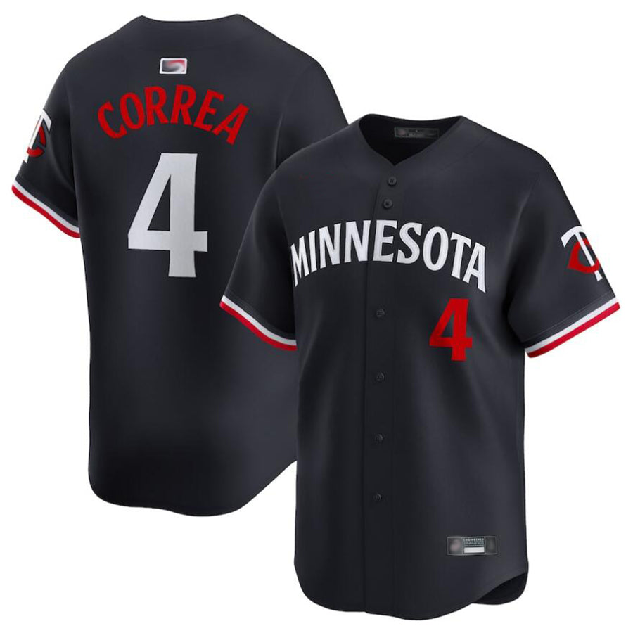 Custom #4 Navy MIN Baseball Shirt Top