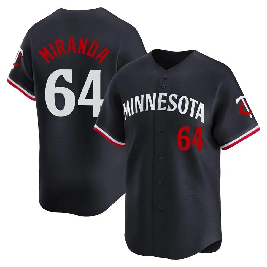 Custom #64 Black MIN Baseball Shirt Top