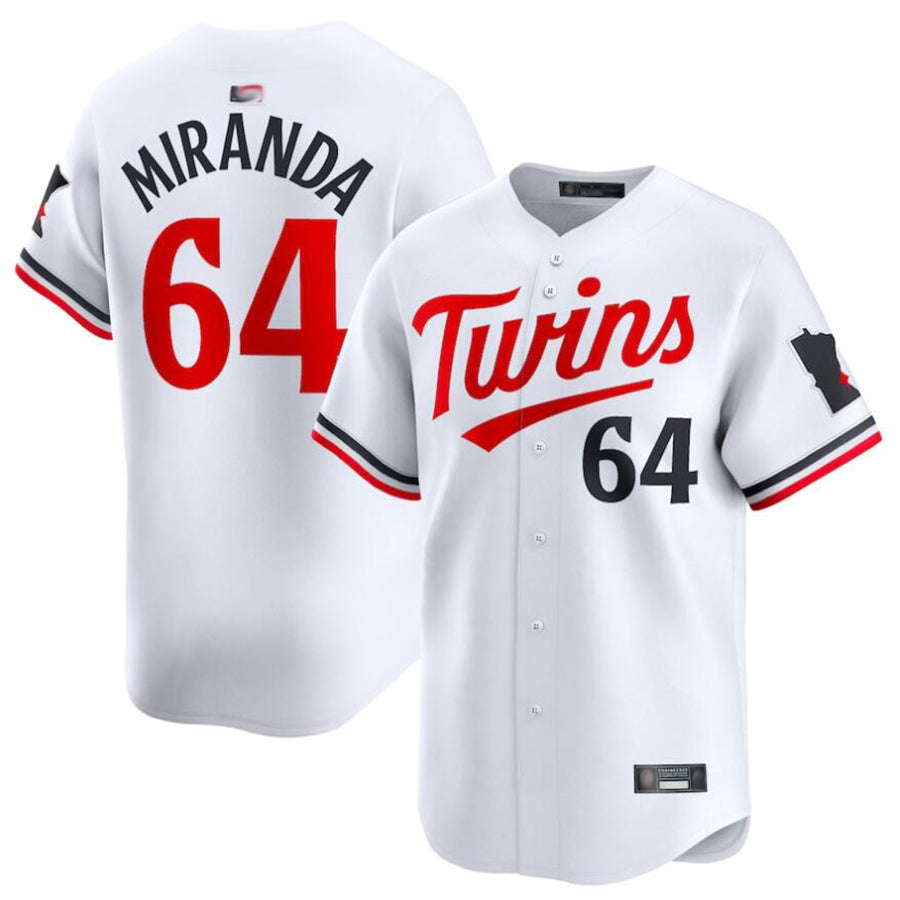 Custom #64 White MIN Baseball Shirt Top