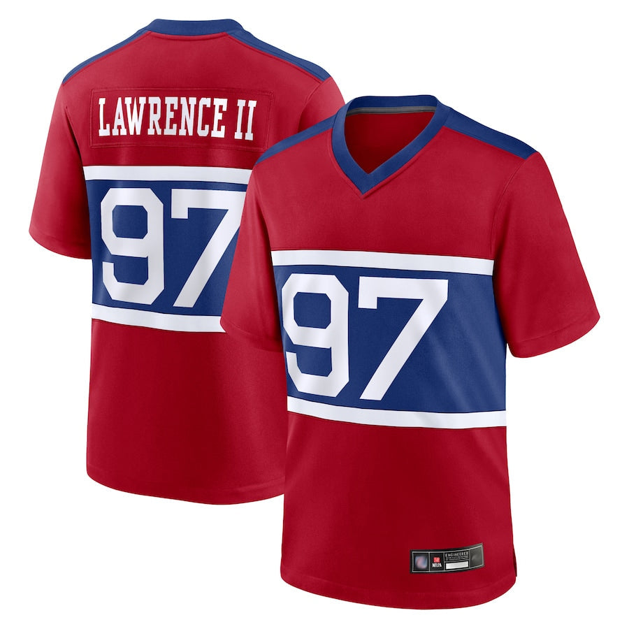 Custom #97 Red Throwback NYG Football Shirt Top