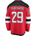 NJ.Devils #29 Mackenzie Blackwood Supporters Branded Home Breakaway Jersey  Red Stitched American Hockey Jerseys
